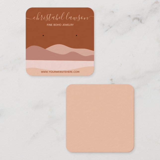 Boho Brown Terracotta Fine Jewelry Display Card (Front/Back)