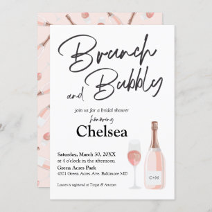 Boho Brunch And Bubbly Bridal Shower Invitation