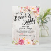 Boho Brunch and bubbly Bridal Shower Invitation (Standing Front)