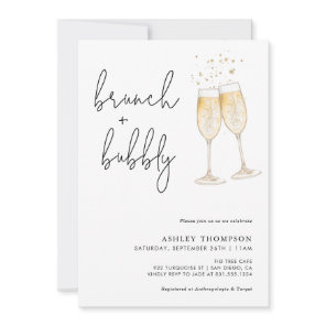 Boho Brunch & Bubbly Bridal Shower Invitation