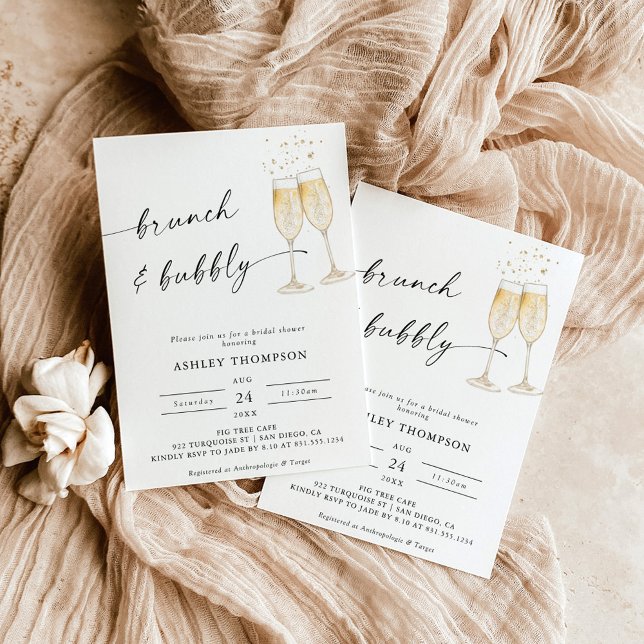Boho Brunch & Bubbly Bridal Shower Invitation (Creator Uploaded)