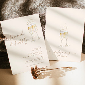 Boho Brunch & Bubbly Bridal Shower Invitation