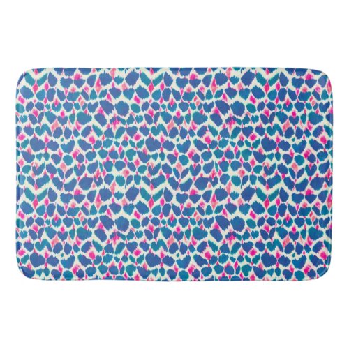 Boho Brushstrokes Pink  Blue Pattern Bath Mat