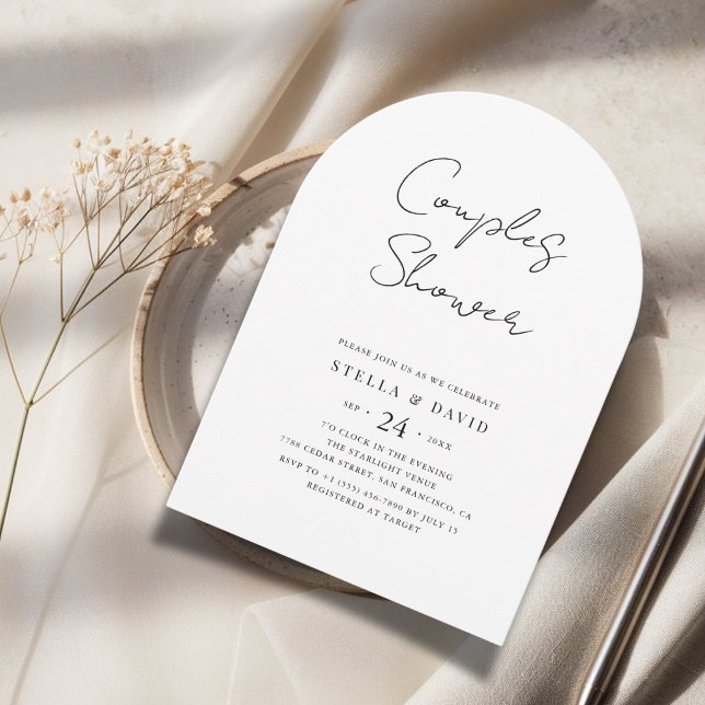 Boho Budget Wedding Couples Shower Arch Photo Invitation (Creator Uploaded)