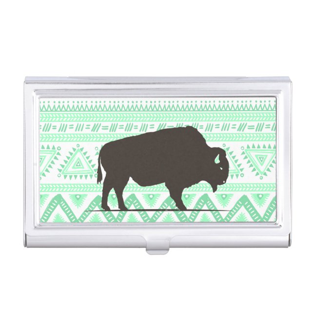 Boho Buffalo Business Card Holder (Front)