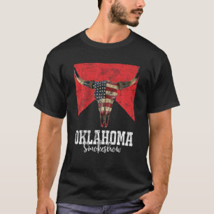 Boho Bull Skull Cow Oklahoma Smokeshow Western Cou T-Shirt