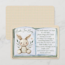 Boho Bunny Books For Baby Shower Enclosure Card