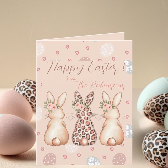 Boho Bunny Happy Easter custom Holiday Card (Boho Bunny Happy Easter custom Holiday Card)