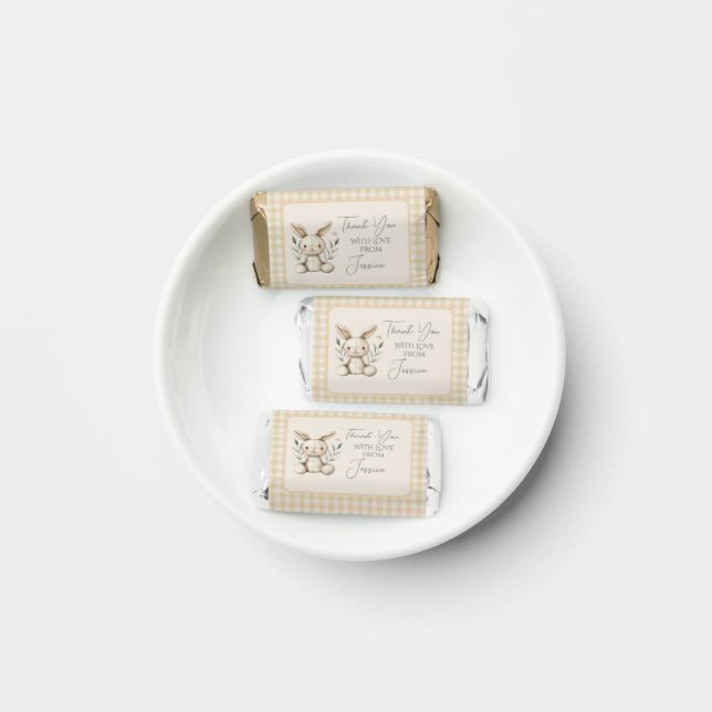 Boho Bunny Neutral Baby Shower Favour Hershey's Miniatures (Plate)