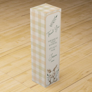 Boho Bunny Neutral Baby Shower Favour Wine Box