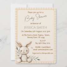 Boho Bunny Neutral  Baby Shower Invitation