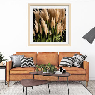 Boho Bunny Tails Pampas grass green dried  Poster
