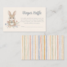 Boho Bunny Watercolor Diaper Raffle