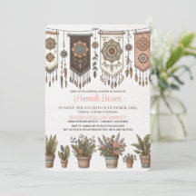 Boho Bunting Bridal Shower Invitation