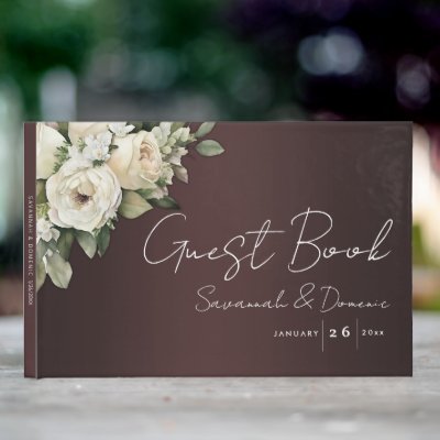 Boho Burgundy and White Rose Bouquet Wedding 