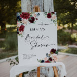 Boho Burgundy Bridal Shower Welcome Sign<br><div class="desc">Boho Burgundy Bridal Shower Welcome sign. This sign is characterized by burgundy and blushes flowers with two modern high-class fonts that shape the trends of the present and future festive events.</div>