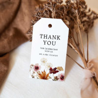 Boho Burgundy Fall Floral Wedding Gift Tag