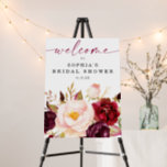 Boho Burgundy Floral Bridal Shower Welcome Foam Board<br><div class="desc">This elegant bohemian design features a beautiful watercolor bouquet of blush and burgundy flowers and lush greenery. Click the Personalize and "Click to customize further" button to edit the script wording's color. See the entire collection for more matching items!</div>