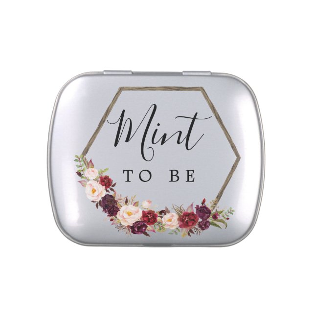 Boho Burgundy Mint To Be Candy Tin (Top)