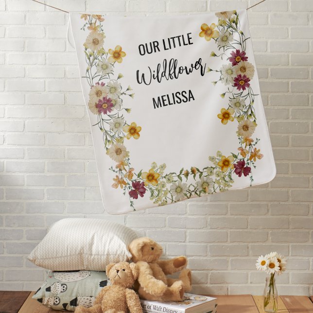 Boho Burgundy rustic wildflower Baby Blanket (Creator Uploaded)