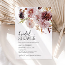 Boho Burgundy Terracotta Bridal Shower Invitation