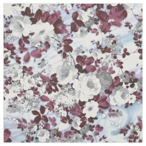 Boho burgundy white pastel marble floral pattern Wrapping Paper by