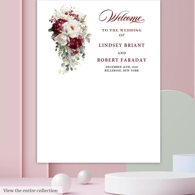 Boho Burgundy White Rustic Floral Wedding Backdrop (Boho Burgundy White Rustic Floral Wedding Backdrop)