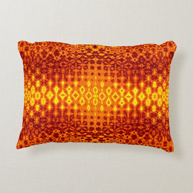 Boho burnt orange accent pillow. accent pillow (Back)