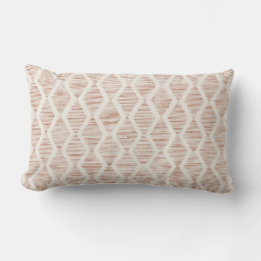 Boho Burnt Orange Diamond Geometric Lumbar Pillow