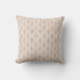 Boho Burnt Orange Diamond Geometric Throw Pillow