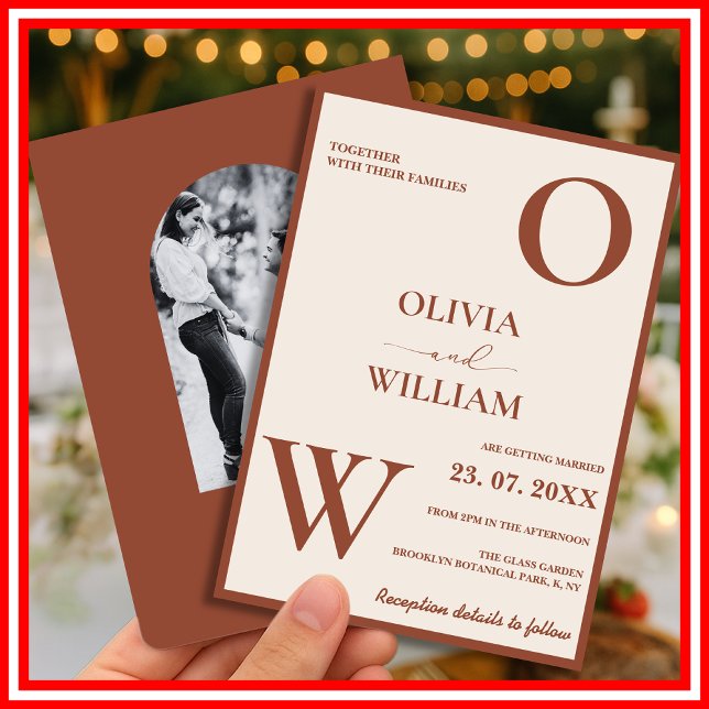 Boho Burnt Orange | Modern Terracotta Wedding Invitation (Creator Uploaded)