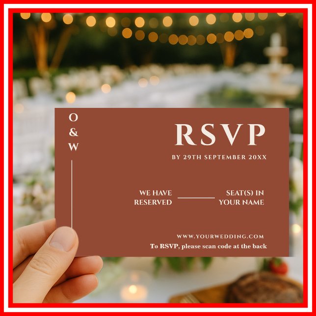Boho Burnt Orange | Wedding QR RSVP Card (Creator Uploaded)