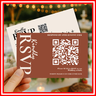 Boho Burnt Orange Wedding RSVP Card