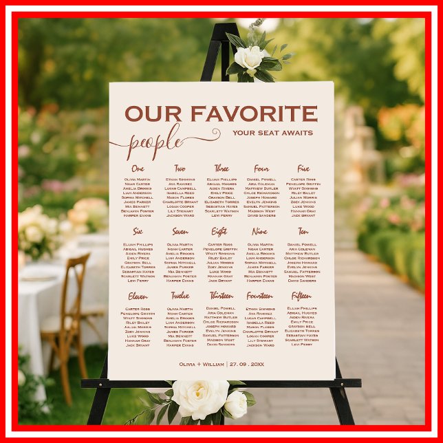 Boho Burnt Orange | Wedding Seating Chart Foam Board (Creator Uploaded)