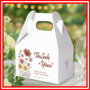Boho Burnt Orange Wildflower Favor Boxes