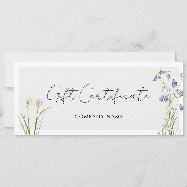 Boho Business Logo Gift Certificate Voucher (Back)