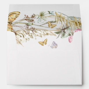 Boho Butterflies Lined with Return Address Envelope