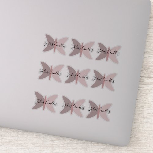 Boho Butterflies Pink Earthy Tones Business Sticker
