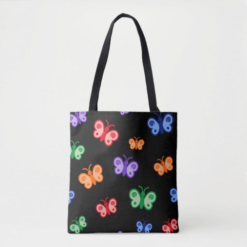 Boho Butterflies Retro Hippie Pattern Tote Bag