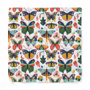 Boho Butterflies: Seamless Wallpaper Pattern. Bandana