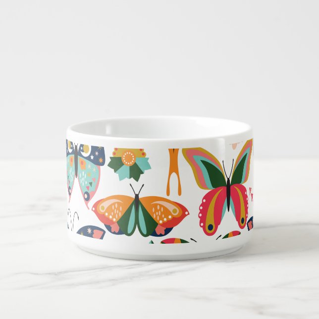 Boho Butterflies: Seamless Wallpaper Pattern. Bowl (Center)