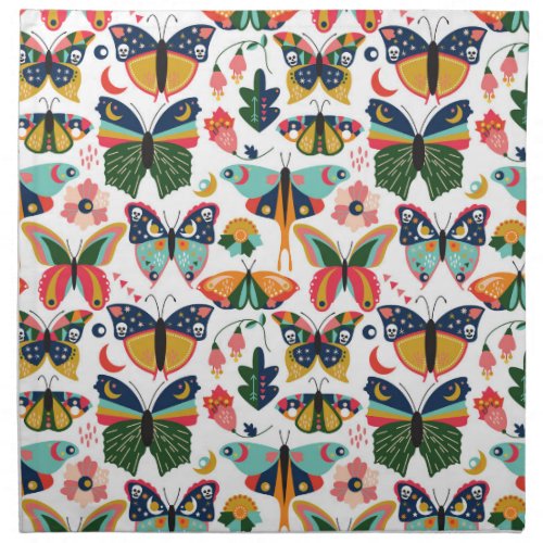 Boho Butterflies Seamless Wallpaper Pattern Cloth Napkin
