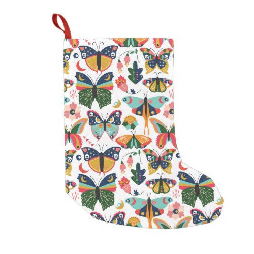 Boho Butterflies Seamless Wallpaper Pattern Small Christmas Stocking