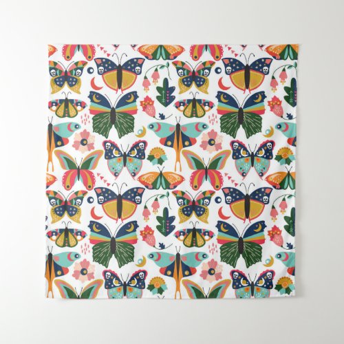 Boho Butterflies Seamless Wallpaper Pattern Tapestry