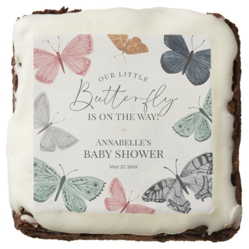 Boho Butterfly Baby Shower Dessert Favors Brownie