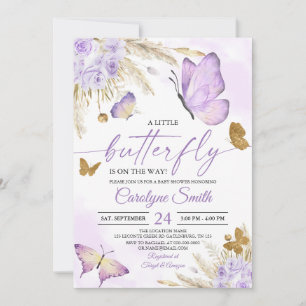 Boho Butterfly Baby Shower Invitation