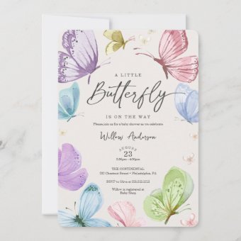 Boho Butterfly Baby Shower Invitation | Zazzle