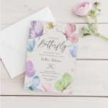 Boho Butterfly Baby Shower Invitation<br><div class="desc">This design features delicate dancing hand painted colorful butterflies with a lovely combination of classic and rustic fonts. See the entire collection for more matching items!</div>