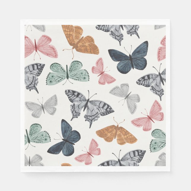 Boho Butterfly Baby Shower Napkin (Front)