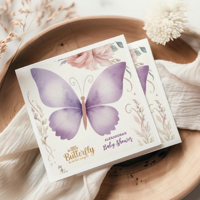 Boho Butterfly Baby Shower Napkins (Creator Uploaded)